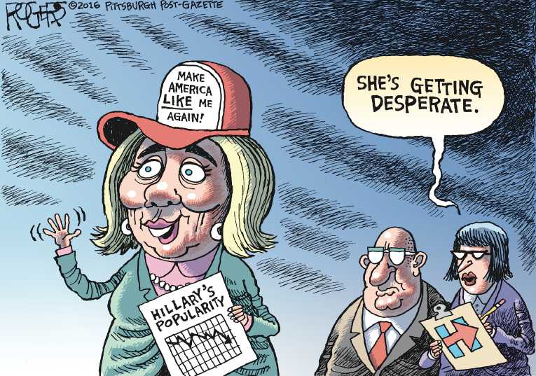 Political/Editorial Cartoon by Rob Rogers, The Pittsburgh Post-Gazette on Democratic Race Tightens