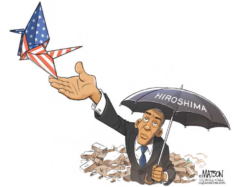 Political/Editorial Cartoon by RJ Matson, Cagle Cartoons on Obama Visits Hiroshima