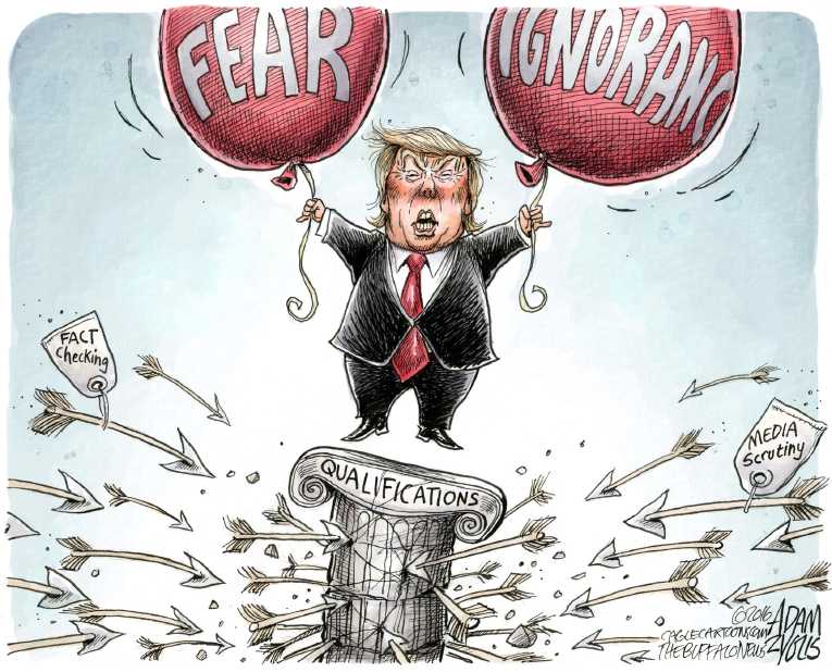 Political/Editorial Cartoon by Adam Zyglis, The Buffalo News on Trump Targets Clinton