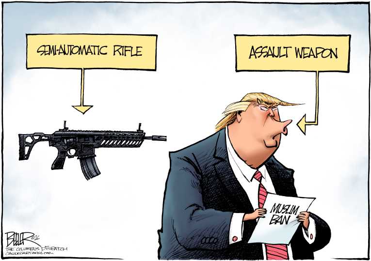 Political/Editorial Cartoon by Nate Beeler, Washington Examiner on Trump Outraged