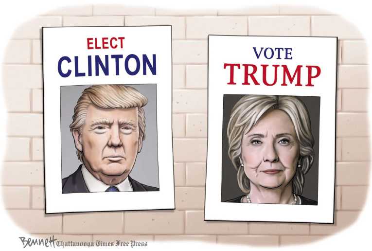 Political/Editorial Cartoon by Clay Bennett, Chattanooga Times Free Press on Hillary Probe Continues