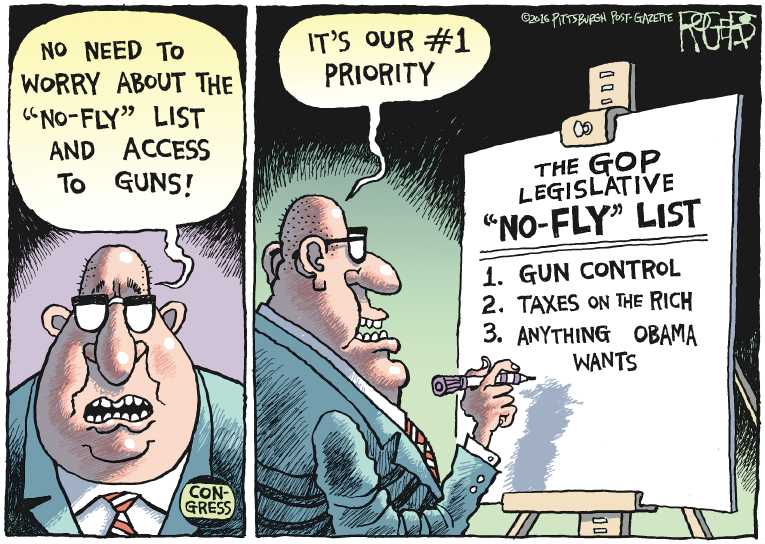 Political/Editorial Cartoon by Rob Rogers, The Pittsburgh Post-Gazette on GOP Working Hard