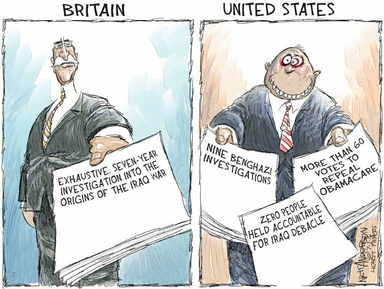 Political/Editorial Cartoon by Nick Anderson, Houston Chronicle on GOP Working Hard