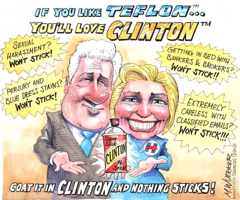 Political/Editorial Cartoon by Matt Wuerker, Politico on FBI Blasts Clinton