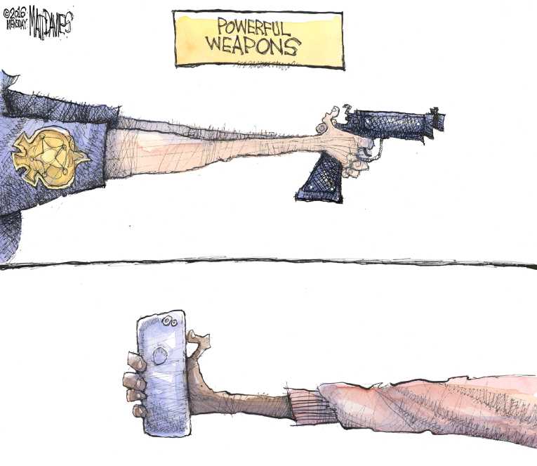 Political/Editorial Cartoon by Matt Davies, Journal News on Many Killed