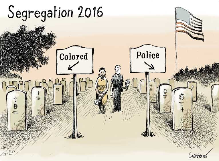 Political/Editorial Cartoon by Patrick Chappatte, International Herald Tribune on Shootings Stun Nation