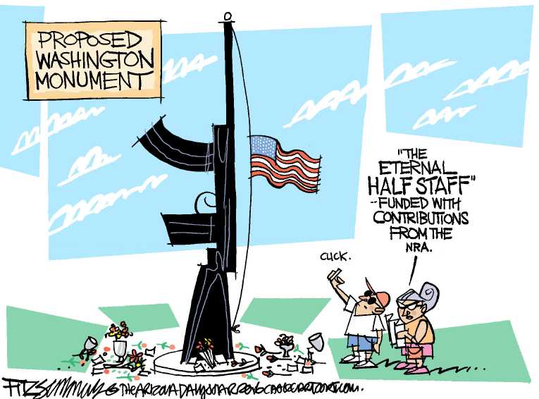 Political/Editorial Cartoon by David Fitzsimmons, Arizona Daily Star, Tucson AZ on Shootings Stun Nation