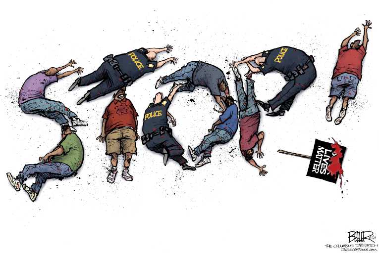 Political/Editorial Cartoon by Nate Beeler, Washington Examiner on Shootings Stun Nation