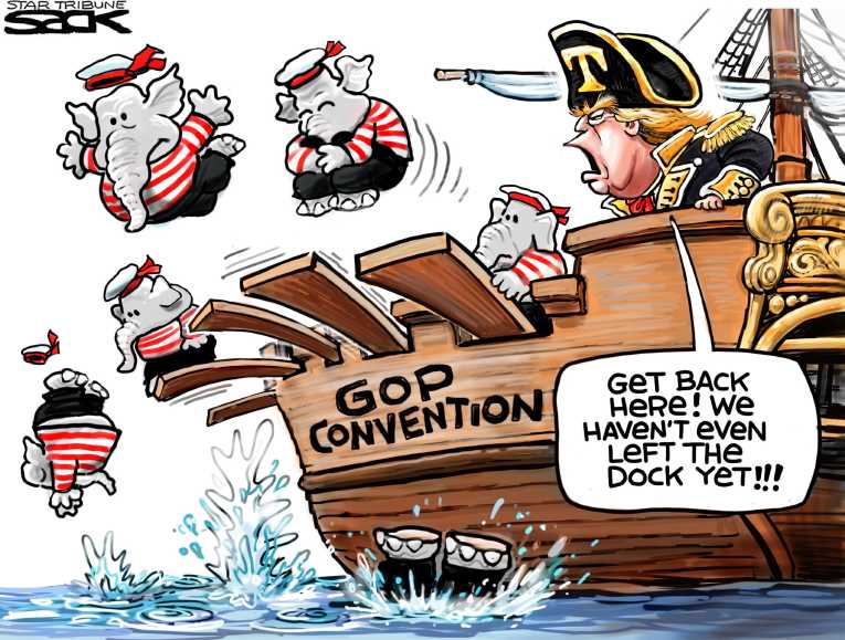 Political/Editorial Cartoon by Steve Sack, Minneapolis Star Tribune on Trump to Pick Running Mate