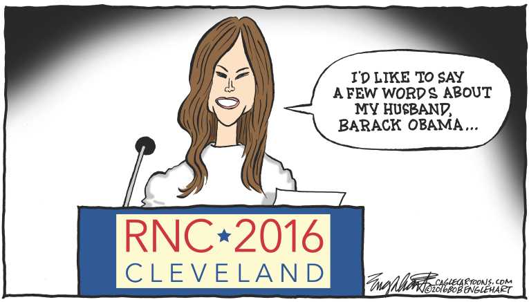 Political/Editorial Cartoon by Bob Engelhart, Hartford Courant on Trump Wins Nomination