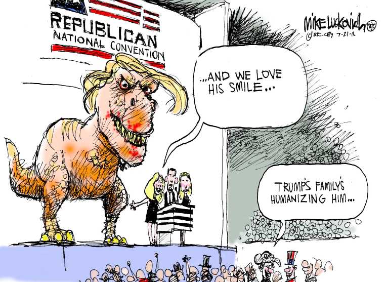 Political/Editorial Cartoon by Mike Luckovich, Atlanta Journal-Constitution on Trump Wins Nomination