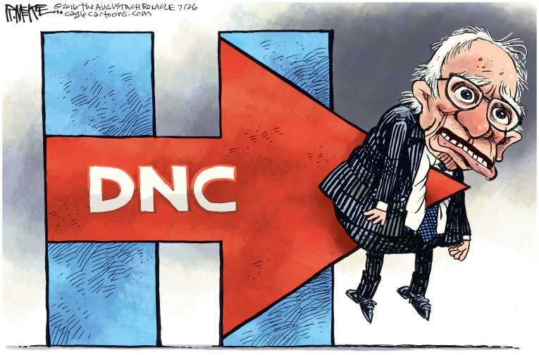 Political/Editorial Cartoon by Rick McKee, The Augusta Chronicle on Clinton Wins Nomination