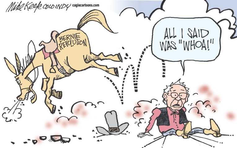 Political/Editorial Cartoon by Mike Keefe, Denver Post on Clinton Wins Nomination
