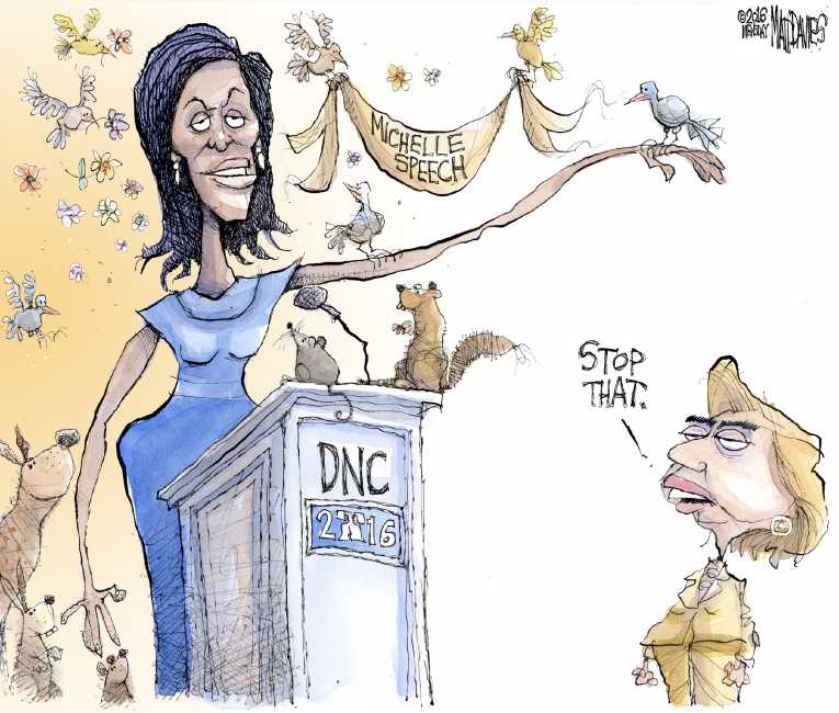 Political/Editorial Cartoon by Matt Davies, Journal News on Clinton Wins Nomination