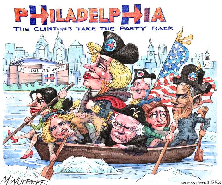 Political/Editorial Cartoon by Matt Wuerker, Politico on Clinton Wins Nomination