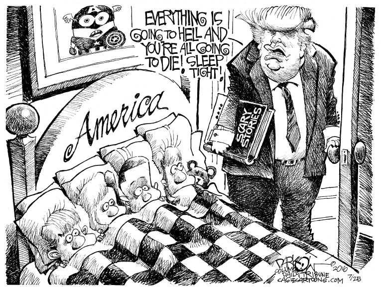 Political/Editorial Cartoon by John Darkow, Columbia Daily Tribune, Missouri on Trump Message Hits Home