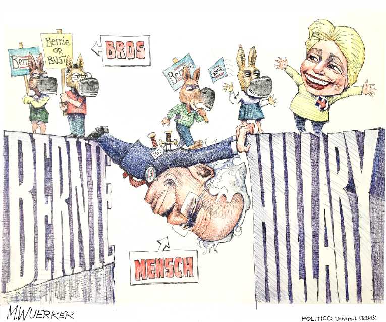 Political/Editorial Cartoon by Matt Wuerker, Politico on Clinton Making Her Case