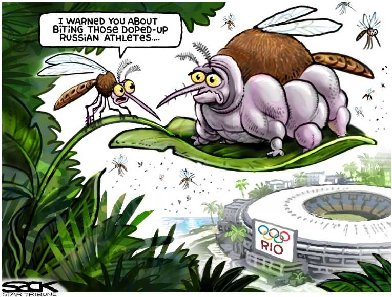 Political/Editorial Cartoon by Steve Sack, Minneapolis Star Tribune on Zika Reaches US
