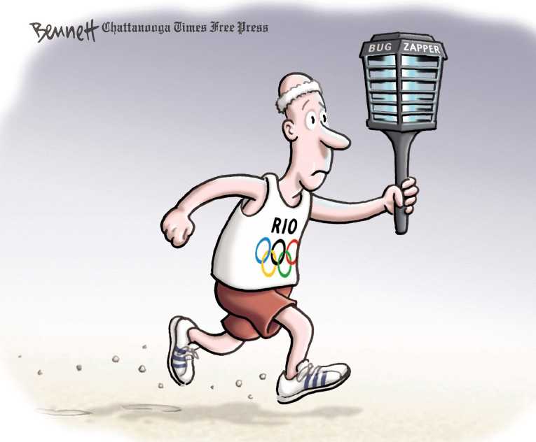 Political/Editorial Cartoon by Clay Bennett, Chattanooga Times Free Press on Olympic Games Captivate