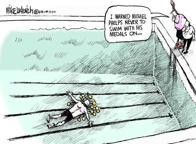 Political/Editorial Cartoon by Mike Luckovich, Atlanta Journal-Constitution on Olympic Games Captivate