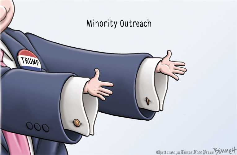 Political/Editorial Cartoon by Clay Bennett, Chattanooga Times Free Press on Trump Hits Hard