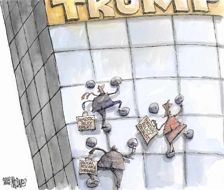Political/Editorial Cartoon by Matt Davies, Journal News on Trump Hits Hard