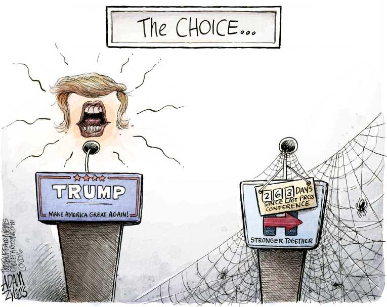Political/Editorial Cartoon by Adam Zyglis, The Buffalo News on Presidential Race Tightens