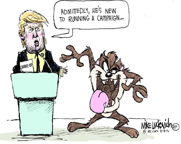 Political/Editorial Cartoon by Mike Luckovich, Atlanta Journal-Constitution on Trump Alters Immigration Position