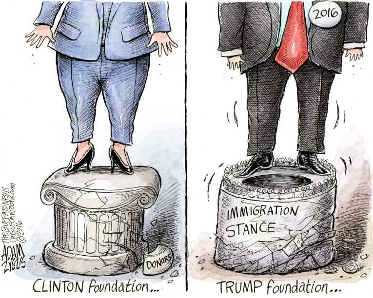 Political/Editorial Cartoon by Adam Zyglis, The Buffalo News on Presidential Race Tightening