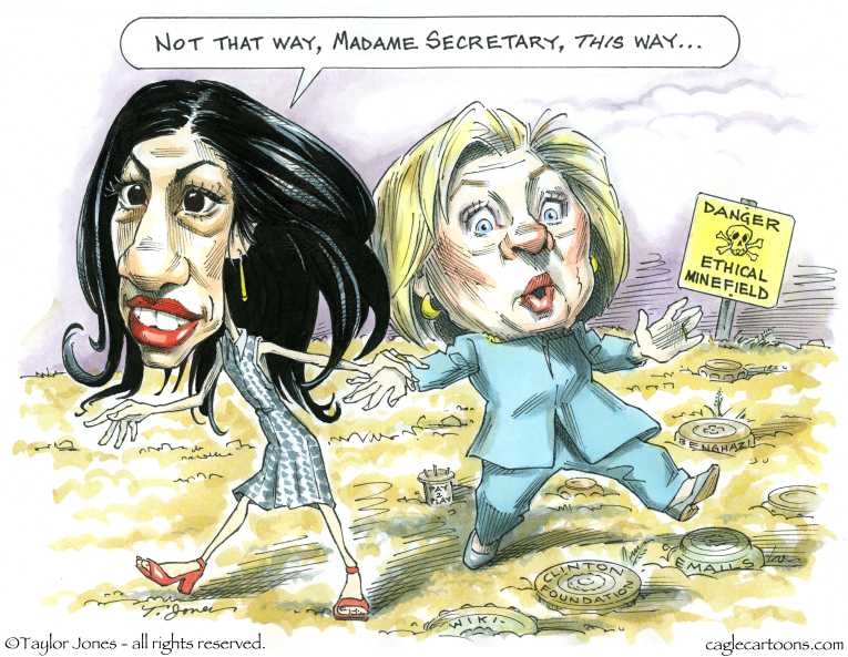 Political/Editorial Cartoon by Taylor Jones, Tribune Media Services on Clinton Kicking Back