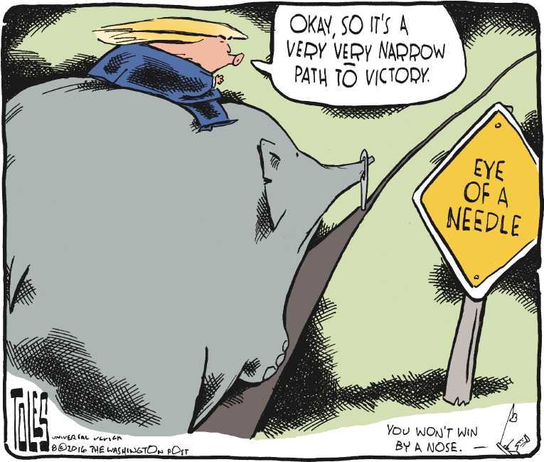 Political/Editorial Cartoon by Tom Toles, Washington Post on Trump Bouncing Back
