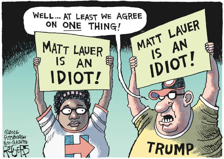 Political/Editorial Cartoon by Rob Rogers, The Pittsburgh Post-Gazette on Presidential Race Tightens