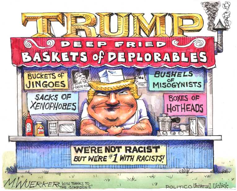 Political/Editorial Cartoon by Matt Wuerker, Politico on Trump Closing the Gap