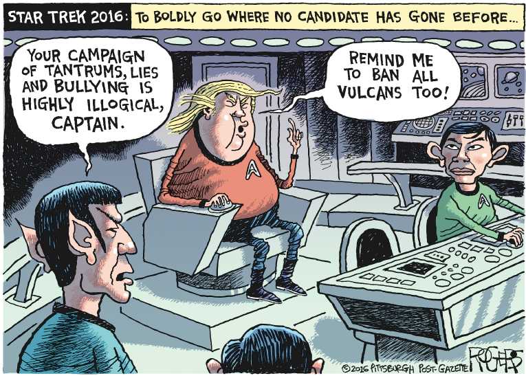 Political/Editorial Cartoon by Rob Rogers, The Pittsburgh Post-Gazette on Trump Closing the Gap