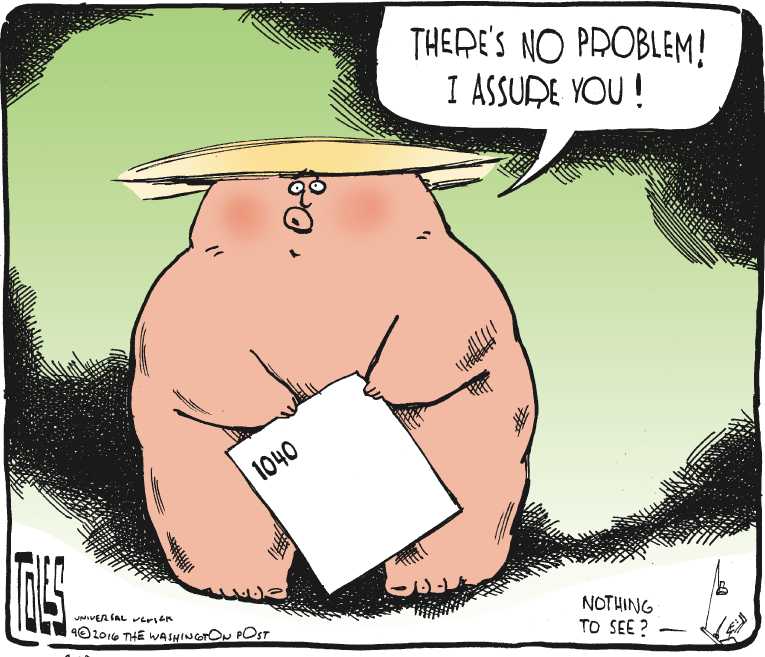 Political/Editorial Cartoon by Tom Toles, Washington Post on Trump Surging