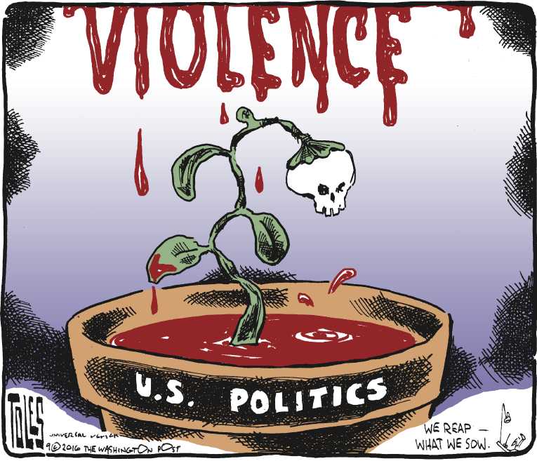 Political/Editorial Cartoon by Tom Toles, Washington Post on Racial Tensions Rise