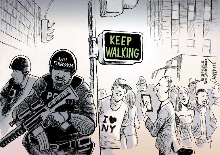 Political/Editorial Cartoon by Patrick Chappatte, International Herald Tribune on Racial Tensions Rise