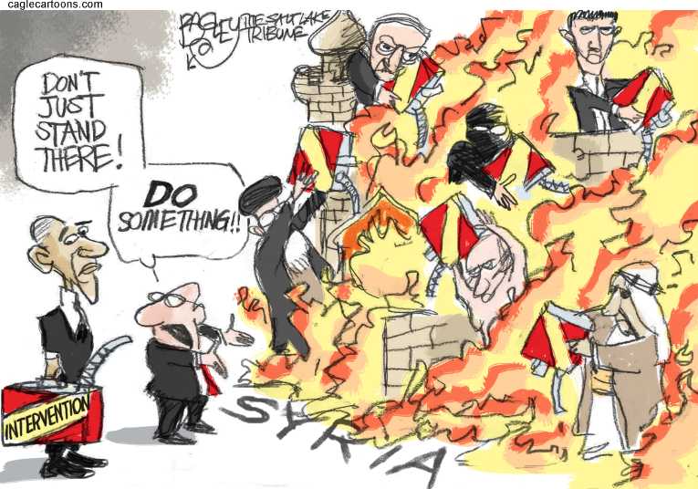 Political/Editorial Cartoon by Pat Bagley, Salt Lake Tribune on Crisis Continues in Syria