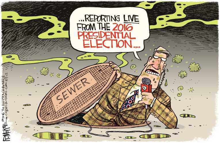 Political/Editorial Cartoon by Rick McKee, The Augusta Chronicle on Debate Gets Nastier