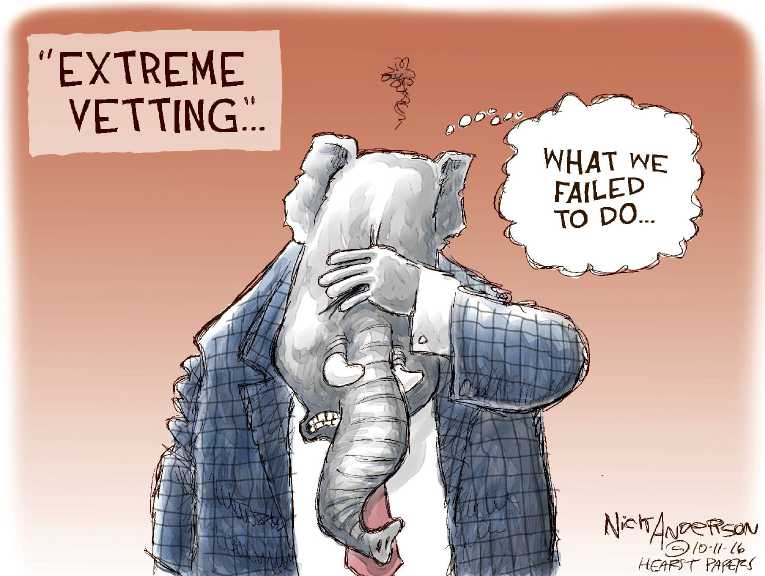 Political/Editorial Cartoon by Nick Anderson, Houston Chronicle on Republican Party In Disarray