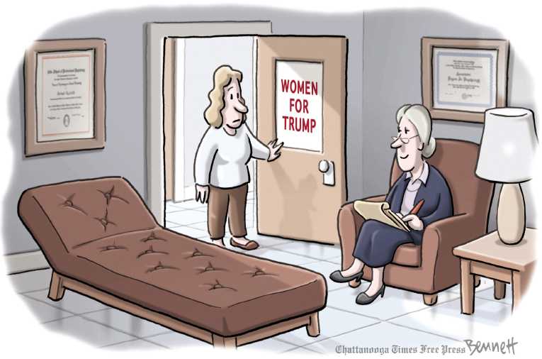 Political/Editorial Cartoon by Clay Bennett, Chattanooga Times Free Press on Race Too Close to  Call