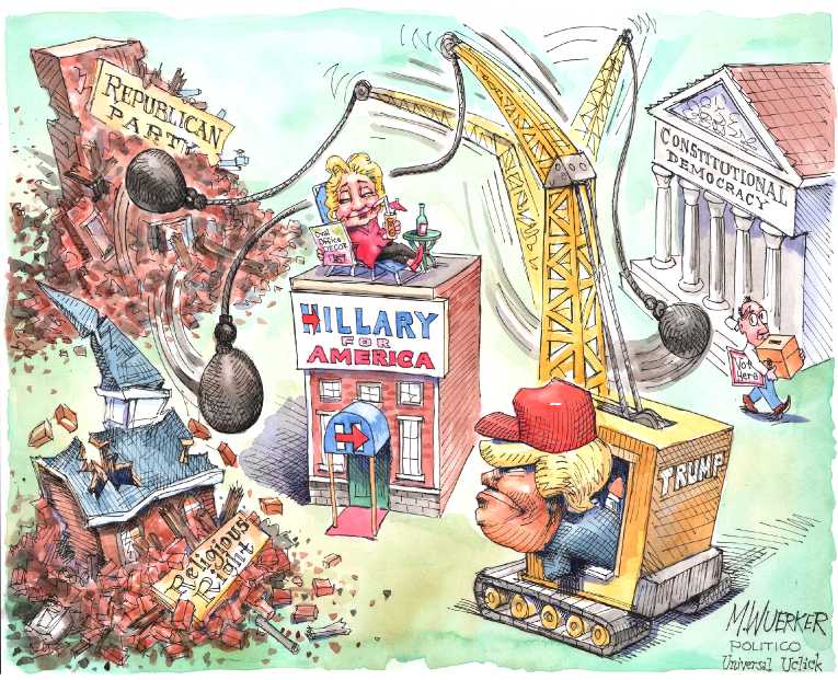 Political/Editorial Cartoon by Matt Wuerker, Politico on Race Too Close to  Call