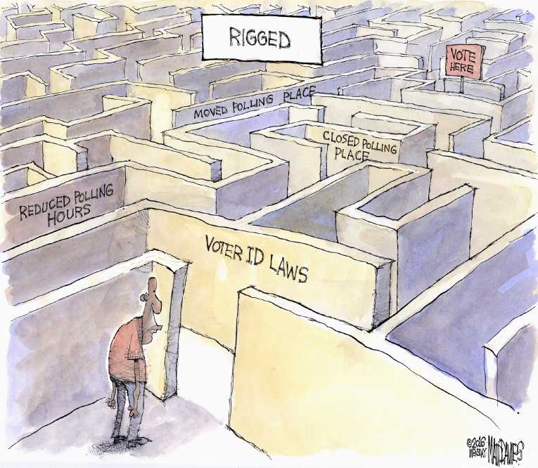 Political/Editorial Cartoon by Matt Davies, Journal News on Voters Distraught