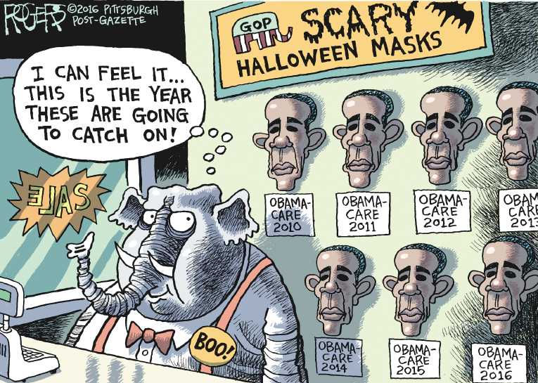 Political/Editorial Cartoon by Rob Rogers, The Pittsburgh Post-Gazette on GOP Searching for Identity
