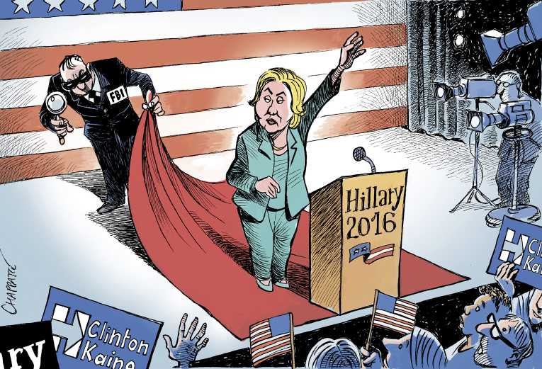 Political/Editorial Cartoon by Patrick Chappatte, International Herald Tribune on Hillary Under Fire