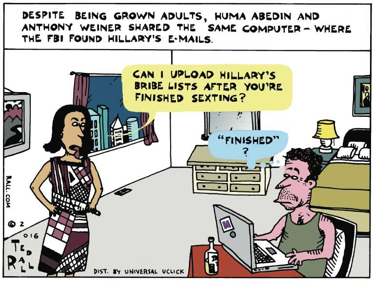 Political/Editorial Cartoon by Ted Rall on Hillary Under Fire