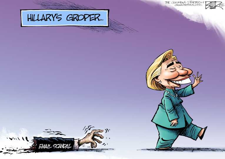 Political/Editorial Cartoon by Nate Beeler, Washington Examiner on Hillary Under Fire