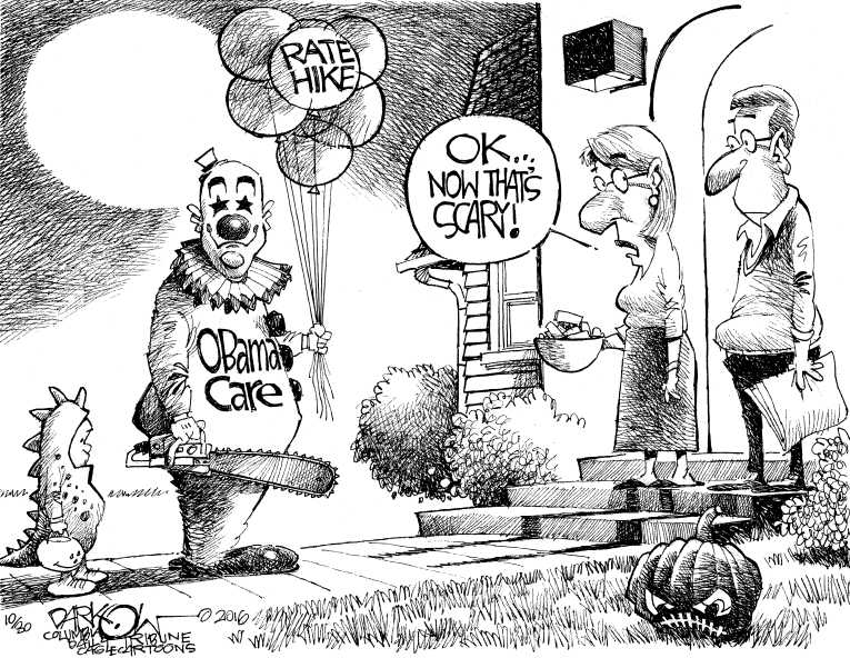 Political/Editorial Cartoon by John Darkow, Columbia Daily Tribune, Missouri on ObamaCare Under Fire