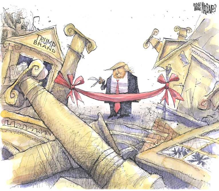 Political/Editorial Cartoon by Matt Davies, Journal News on Trump Narrowing Gap