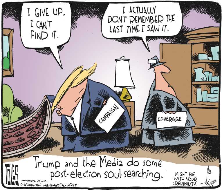 Political/Editorial Cartoon by Tom Toles, Washington Post on Trump Narrowing Gap